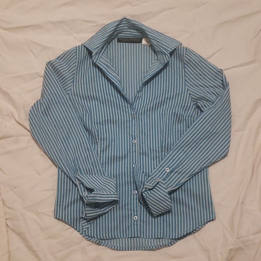 Harve Bernard vertical striped button down size small